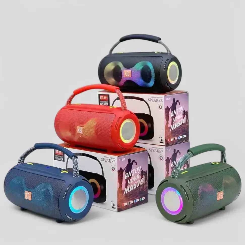 Picture of ET-312 Sub Bluetooth Speaker With rubber hand grip, AUX, USB, SD Card & FM Radio Supported Hi-Fi Sound Colorful RGB Lighting Party Bass Speaker