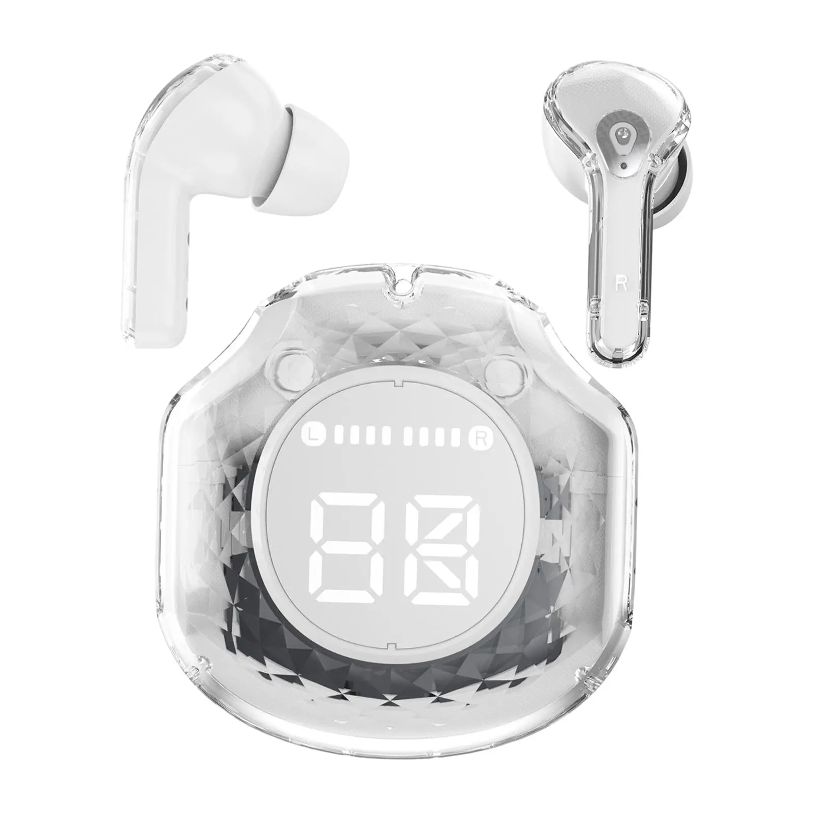 Picture of Ultrapods Pro True Wireless Earbuds with Display Transparent Design, Bluetooth 5.3