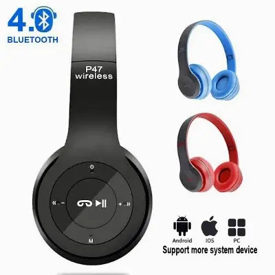 Picture of Exclusive P47 wireless bluetooth stereo headphones Foldable Premium Quality Headphones