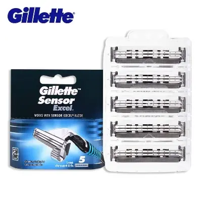 Picture of Gillette Sensor Excel Razor Blades 5pc/pack Shaving Replacement Razor Blades Shaver Heads