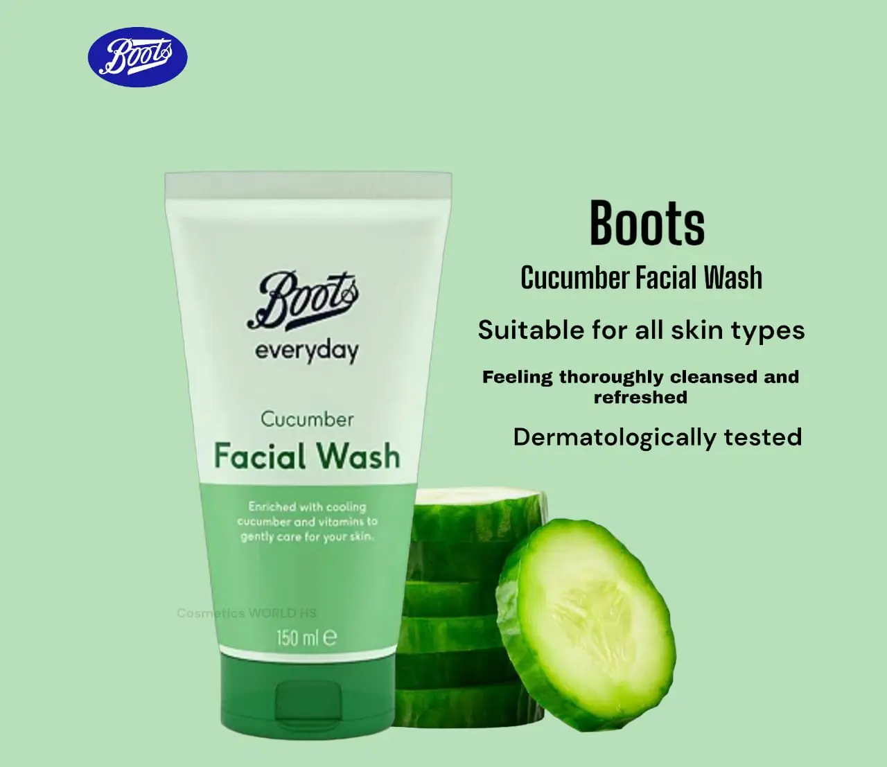 Picture of Boots Cucumber Facial Wash 150ml - Face Wash