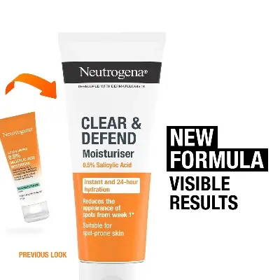 Picture of Neutrogena Clear & Defend 0.5% Salicylic Acid Oil Free Moisturiser, 50ml