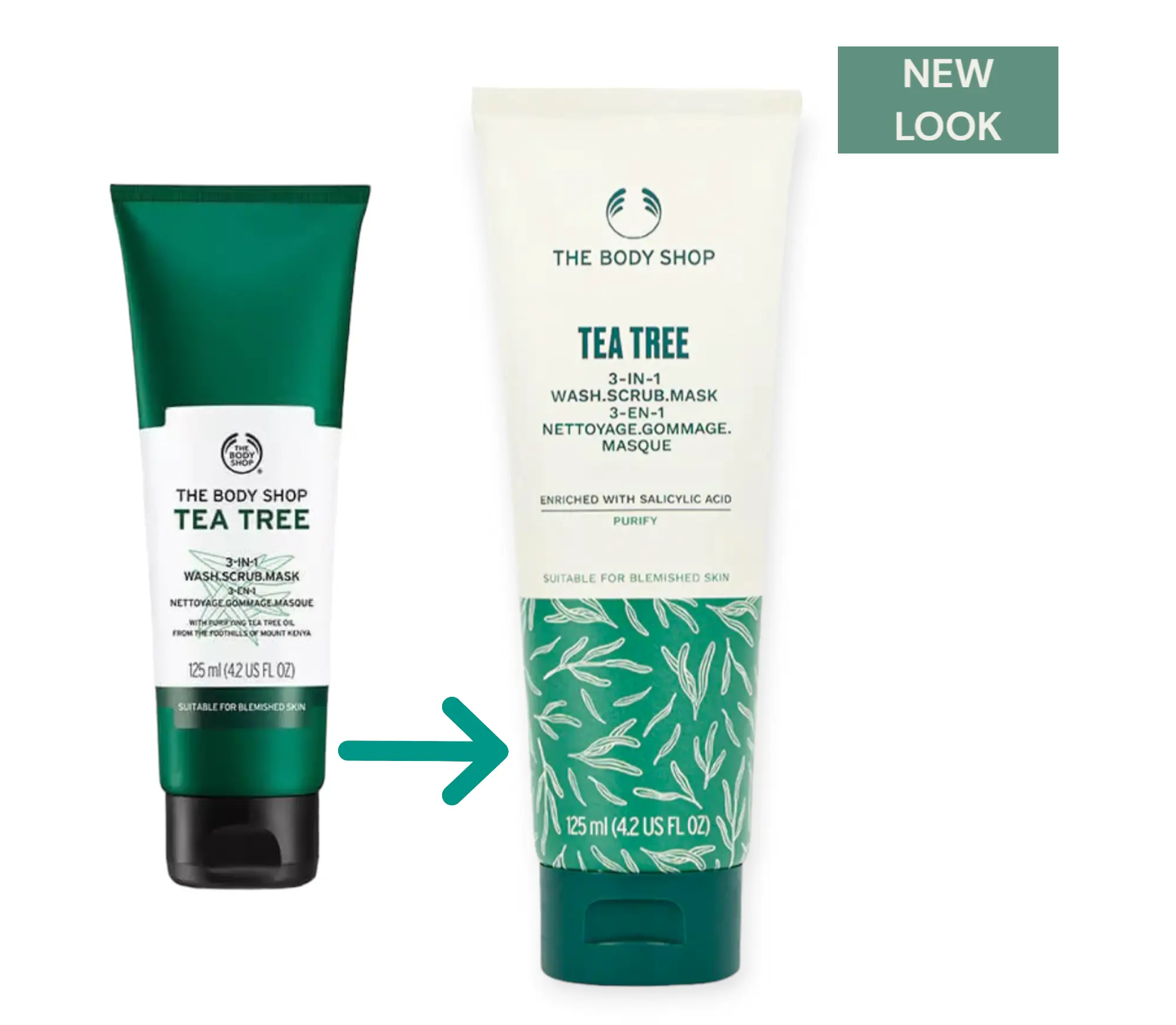 Picture of The Body Shop Tea Tree 3 in 1 Wash Scrub Mask 125ml - Face Mask