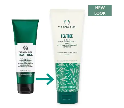 Picture of The Body Shop Tea Tree 3 in 1 Wash Scrub Mask 125ml - Face Mask