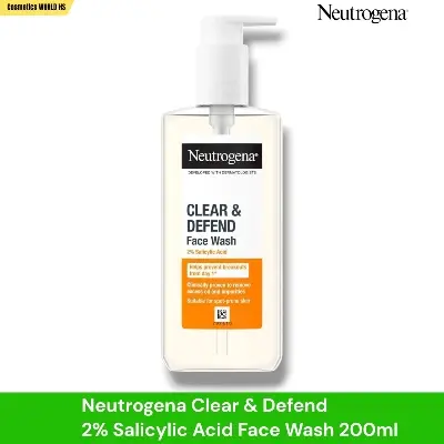 Picture of NEUTROGENA Clear & Defend 2% Salicylic Acid Face Wash 200ml - Oil Free Face Wash