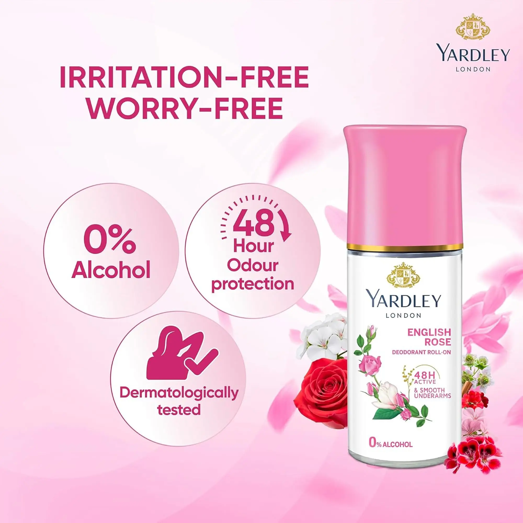 Picture of Yardley London English Rose Deodorant Roll On, 50ml