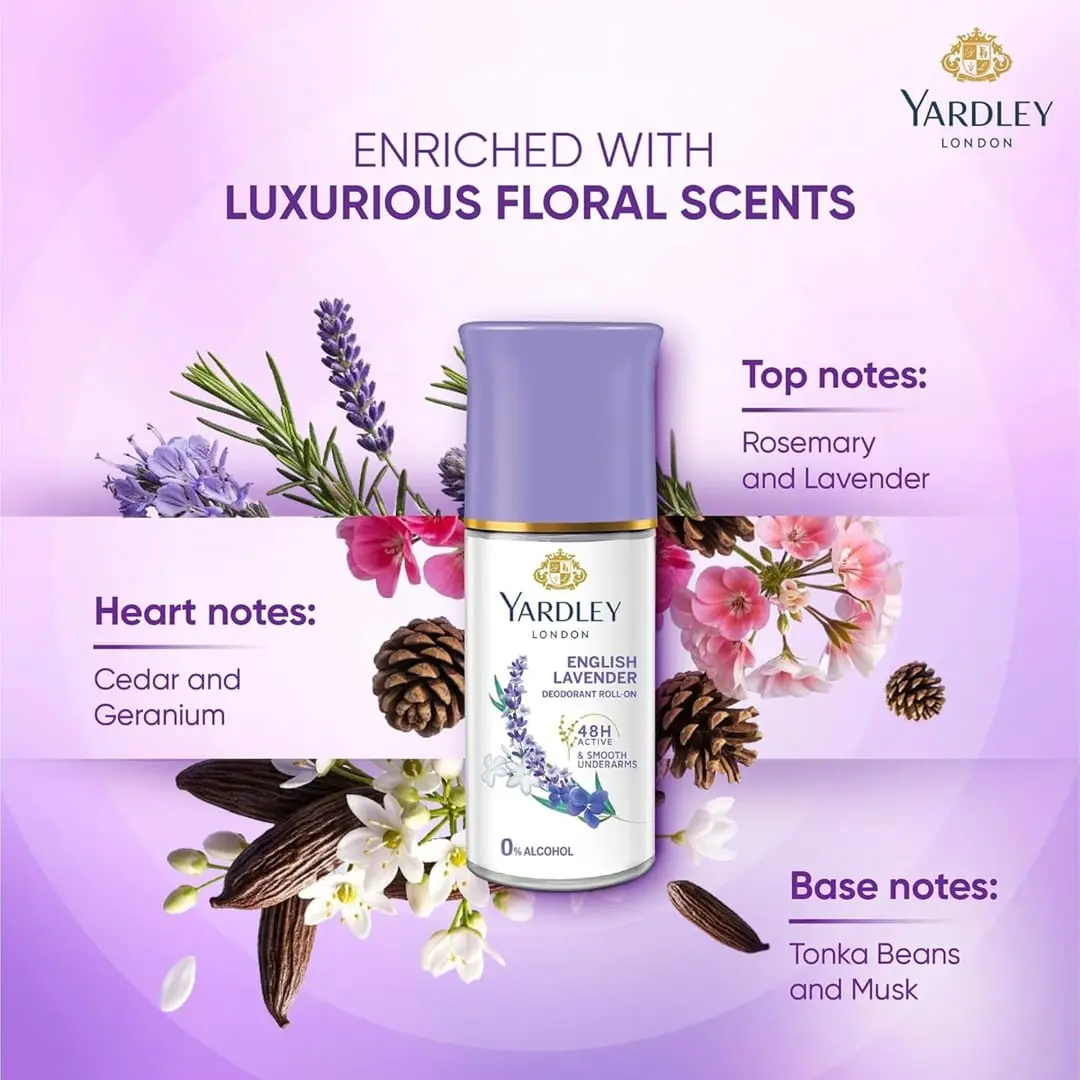 Picture of Yardley London English Lavender Deodorant Roll On, 50 ml
