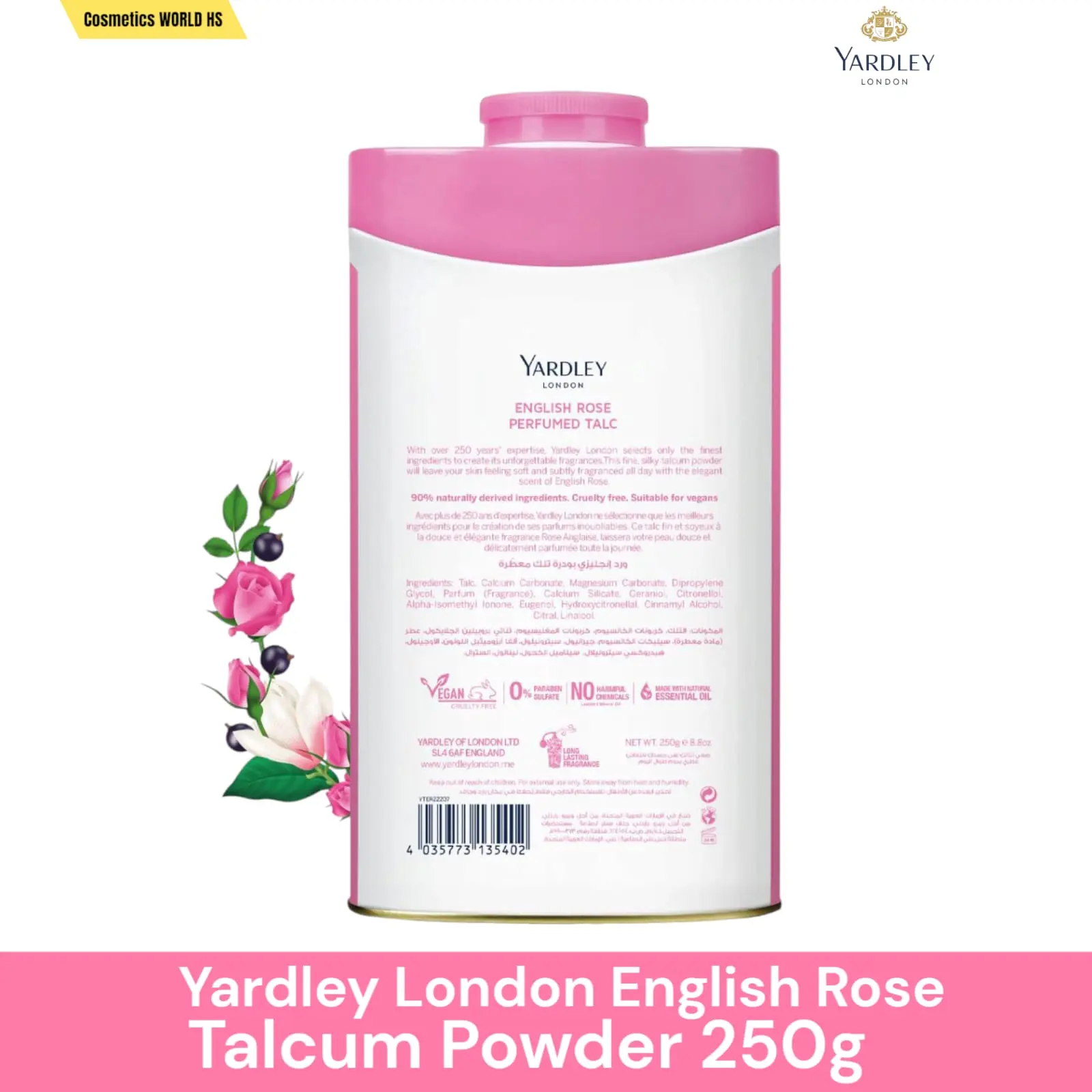 Picture of Yardley English Rose Talcum Powder 250 G