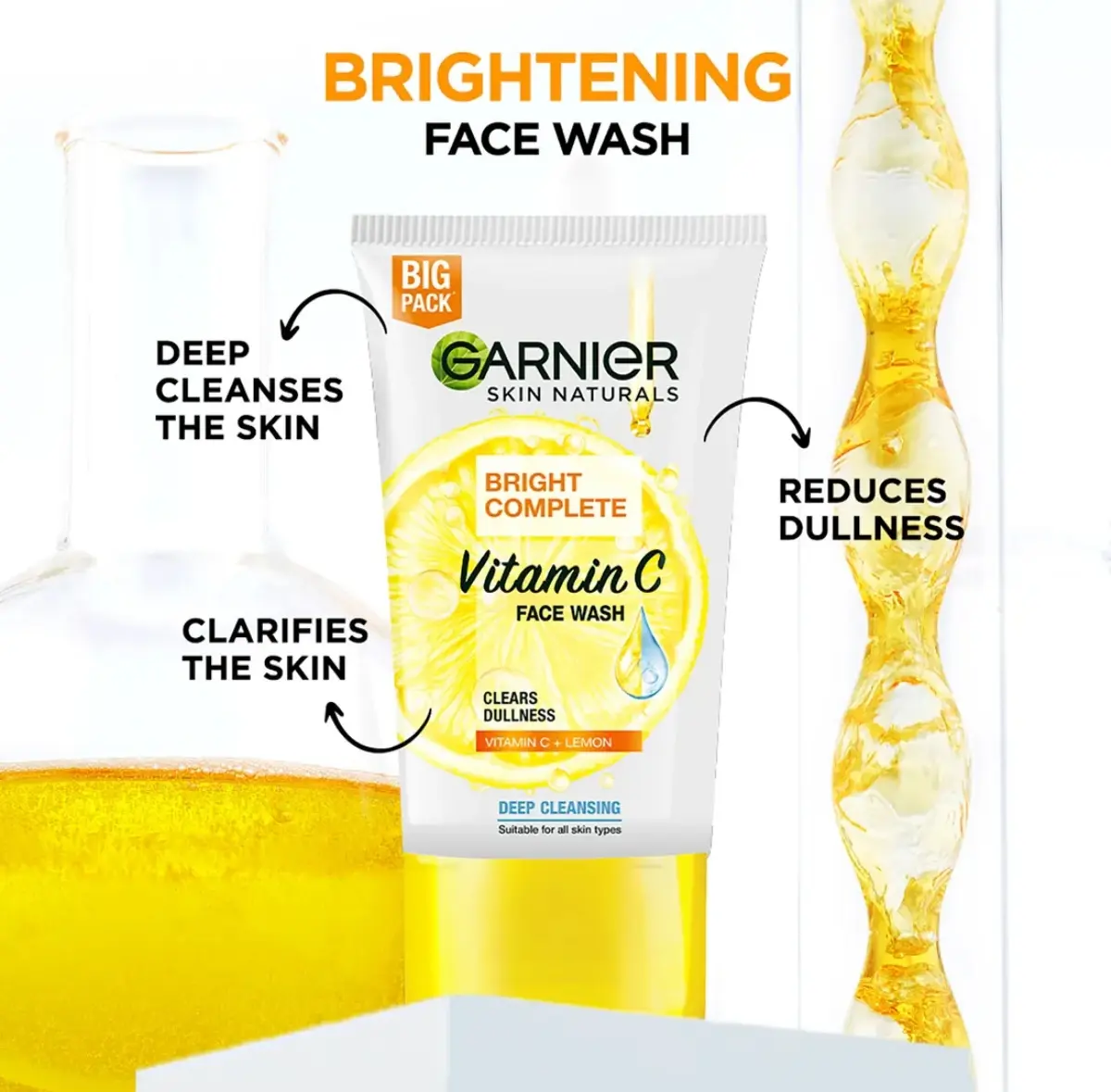 Picture of Garnier Bright Complete Vitamin C Face Wash,100g