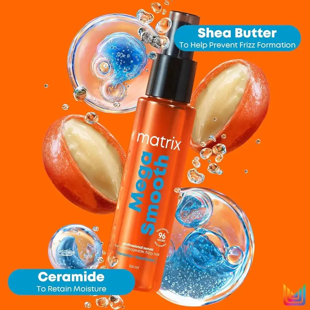 Picture of Matrix Mega Smooth Anti-Frizz Hair Serum with Shea Butter and Ceramides 100ml - hair serum