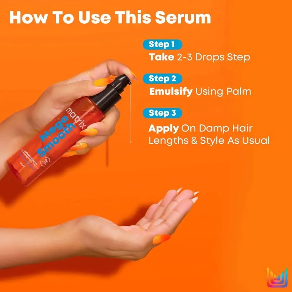 Picture of Matrix Mega Smooth Anti-Frizz Hair Serum with Shea Butter and Ceramides 100ml - hair serum
