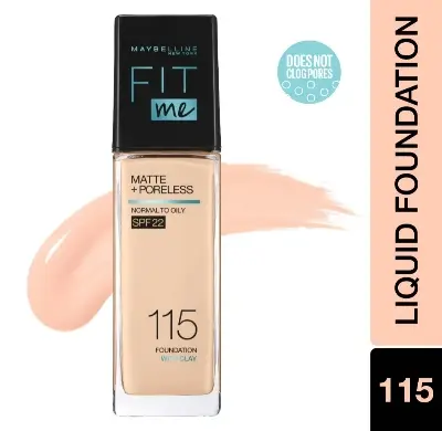 Picture of Maybelline New York Fit Me Matt + Poreless Liquid Foundation 115 Ivory ( 30ml )