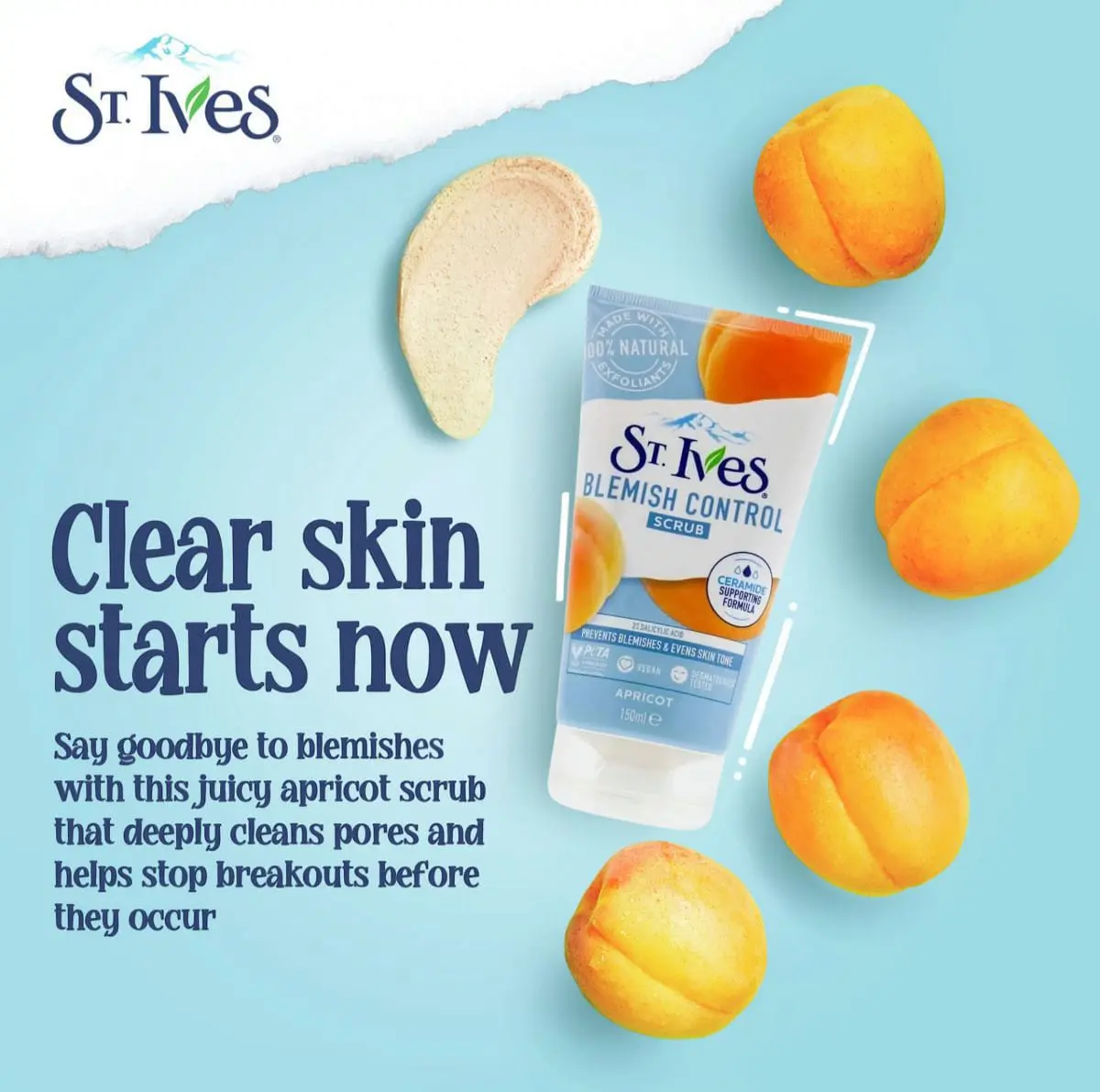 Picture of St. Ives Blemish Control 2% Salicylic Acid Apricot Scrub 150ml - Facial Scrub