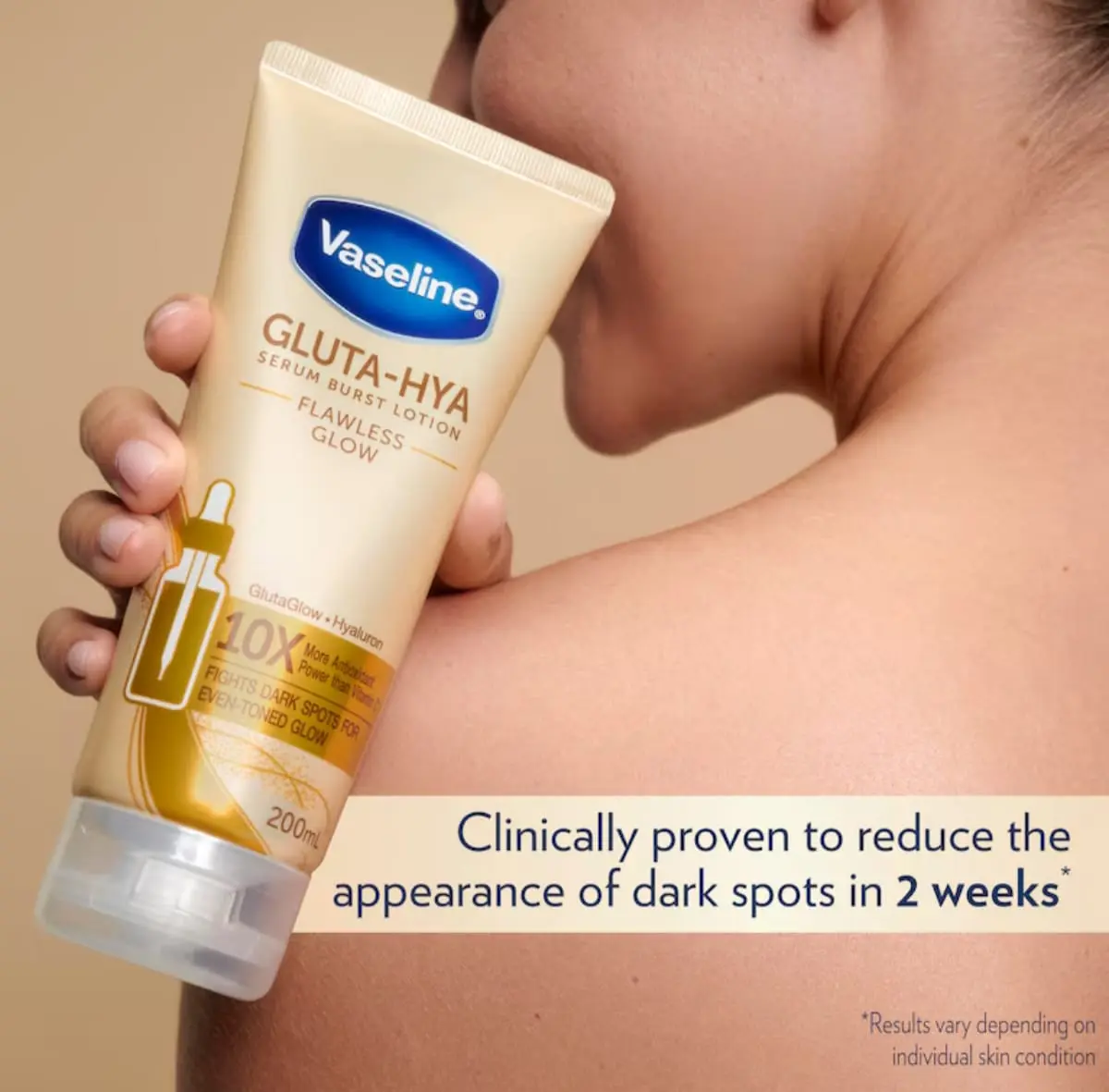 Picture of Vaseline Healhy Bright Flawless Glow Gluta Hya Serum Burst UV Body Lotion 300ml ( Thailand )