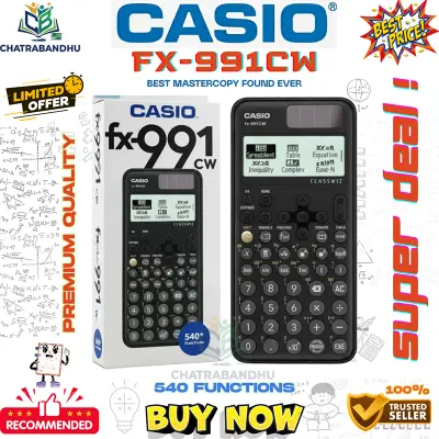 Picture of FX 991cw ClassWiz Scientific Calculator , (MASTER COPY) (THAILAND VARIANT)Non- Programmableh,engineering,hsc - Black Solar & Battery Powered Scientific Calculator