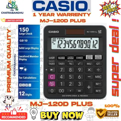 Picture of MJ-120D Plus Desktop Calculator (ORGINAL) (1 YEAR WARRENTY)- 300 Steps Check & Recheck with Tax Function Best Professional Calculator- black