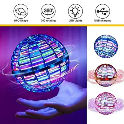 Picture of Magic Flying Ball Toy with RGB Lights - Hand Controlled Boomerang Spinner Mini Drone for Kids & Adults