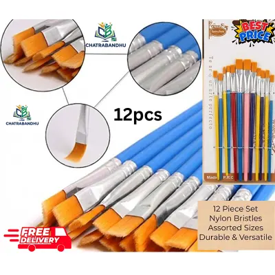 Picture of YUFAN 12 Pcs Artist Paint Brush Set - Nylon Hair Brushes for Acrylic, Watercolor & Nail Art  YUFAN Painting Brushes - 12 Pcs Pack   Professional YUFAN Brush Set - 12 Nylon Tips for All Mediums