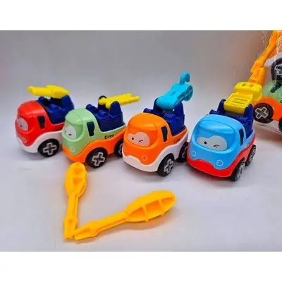 Picture of City Guardian DIY Assemble Engineering Vehicle Set 4 Pcs Toy  Kids Take Apart Construction Trucks Excavator Bulldozer Mixer  Friction Powered DIY Assembled Car Educational STEM Toy for Boys