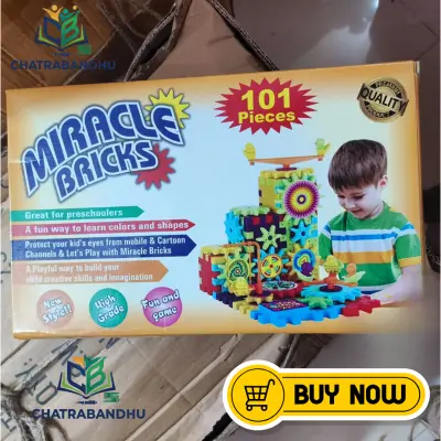 Picture of miracle Bricks Building Block Game for Kids (Multicolor) Motor Toy ( 101 pcs ),FunBlast Magical Blocks - Magical Building Blocks 3D Magic Play Stacking Set DIY for Brain Development Educational