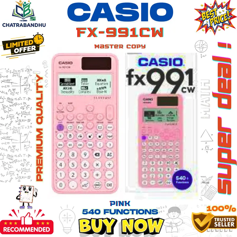 Picture of FX 991cw ClassWiz Scientific Calculator , (MASTER COPY) (THAILAND VARIANT)Non- Programmableh,engineering,hsc - Black Solar & Battery Powered Scientific Calculator