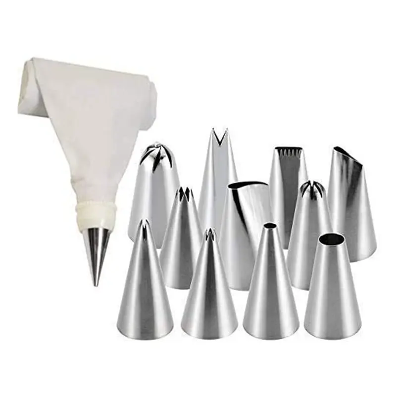 Picture of Cake Decorating Turntable Combo - 28cm Stand, 12 Nozzles, 10 Piping Bags & 3 Scrappers  : 4-in-1 Cake Decorating Kit with Turntable  Ultimate Baking Combo - Turntable, Nozzles & Tools Set