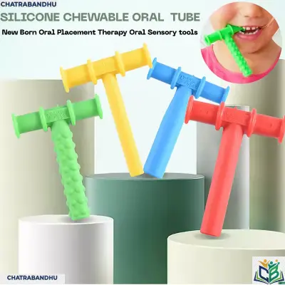 Picture of ORGINAL T Shape Silicone Chewable Oral Motor Chewy Tube Sensory for- Autism Sensory toy  ,ADHD Therapy,  New Born Oral Placement Therapy,Speech Therapy,Gum Muscle Tongue Trainer for Autistic Children Speech Rehabilitation Line Harmonica Vocalization