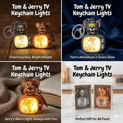 Picture of om and Jerry 3D Light-up Keychain - Cute Cartoon LED Keyring for Kids & Fans   Tom & Jerry LED Keychain  3D Cartoon Bag Charm - Tom and Jerry Light Key Holder