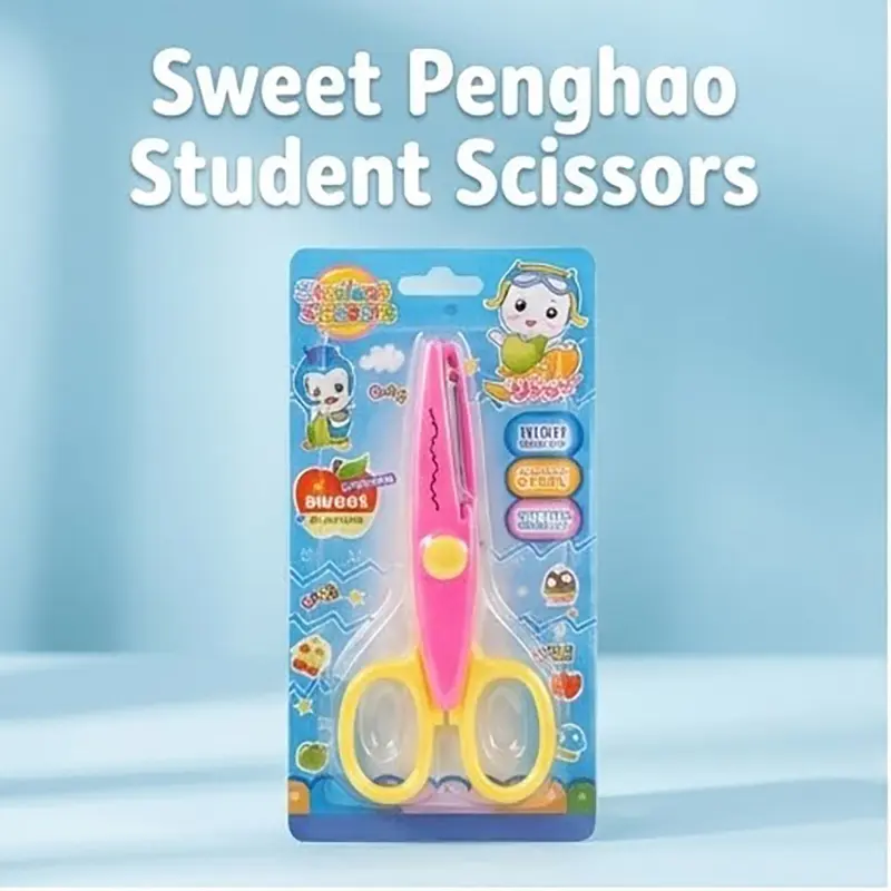 Picture of Kids Craft Set - Zigzag Safety Scissors & 4 Mini Paper Shape Punches for Scrapbooking & Card Making