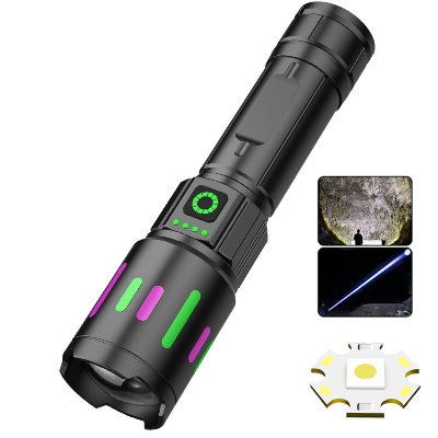 Picture of Agsun-X MS-036N USB Rechargeable LED Flashlight 1000 Lumens Extremely Bright Lighting Modes Camping Hiking Emergency Flashlight with 4000mAh Large Capacity Battery