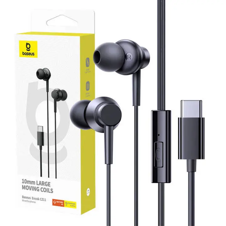 Picture of Baseus Encok CZ11 Type-C Wired Earphone For iPhone 17 Pro Max 16 Pro Max 15 Pro Samsung Galaxy S26 Ultra S25 Ultra S24 Ultra Google Pixel OnePlus Xiaomi Vivo OPPO Honor
