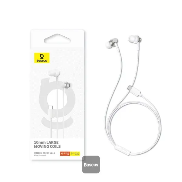 Picture of Baseus Encok CZ11 Type-C Wired Earphone For iPhone 17 Pro Max 16 Pro Max 15 Pro Samsung Galaxy S26 Ultra S25 Ultra S24 Ultra Google Pixel OnePlus Xiaomi Vivo OPPO Honor