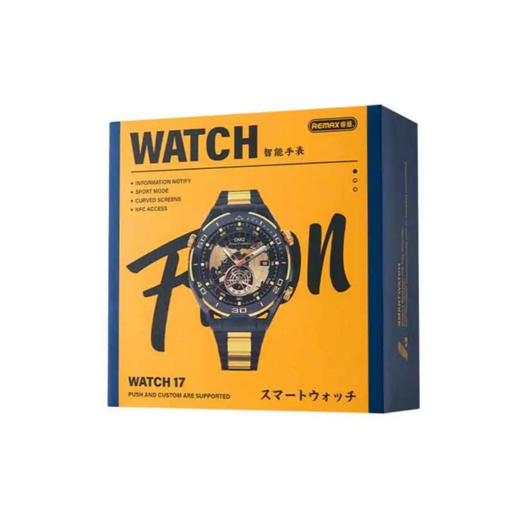 Picture of Remax Watch 17 Reloje Smartwatch Health Tracker Phone Smart Fitness Watches IP67 Waterproof Connected Smart Watch Sets With Straps Black and Gold