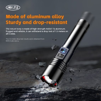Picture of KEZU W511A Flashlight High Power Torch Light Rechargeable Flashlight 2000M Brightness with Digital Display 1200 Lumens