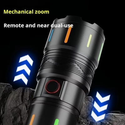 Picture of KINSACH KS-885 Torch Light High Power LED Zoom Flash light Big Battery 3600mAh With Power Bank Digital Display
