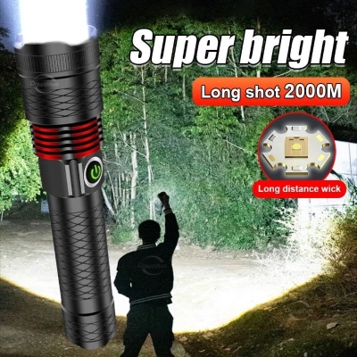 Picture of MX702 Super Powerful LED Flashlight 2000M Long Shot Rechargeable Torch Light Tactical High Power Flashlight 18650 Outdoor Camping Lamp