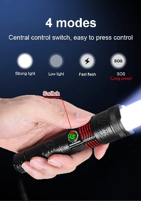 Picture of MX702 Super Powerful LED Flashlight 2000M Long Shot Rechargeable Torch Light Tactical High Power Flashlight 18650 Outdoor Camping Lamp