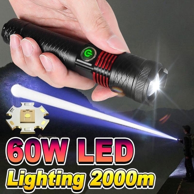 Picture of MX702 Super Powerful LED Flashlight 2000M Long Shot Rechargeable Torch Light Tactical High Power Flashlight 18650 Outdoor Camping Lamp