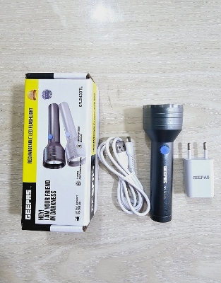 Picture of GEEPAS GFL-2433 Rechargable LED Flash Light Handheld Torch with Long Life Battery 2000mAh Type-C Charging Port