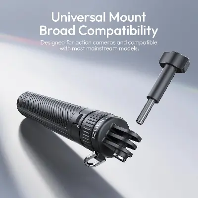 Picture of ULANZI MT92 Action Camera Selfie Stick Tripod 23.62" Portable Adjustable Vlog Handle Grip with Neck Lanyard for GoPro Hero 13 12 11 10 9 8 7 6, AKASO, DJI Osmo Action 6 5 Pro 4 3, Insta360 Mini Tripods