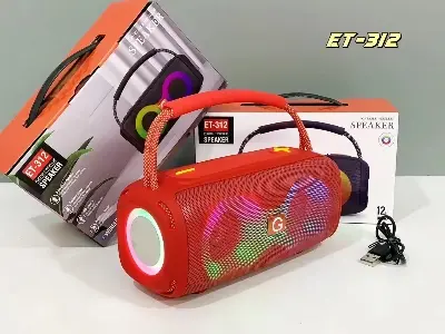 Picture of ET-312 RGB Party Speaker Double Horn Mini Outdoors Portable Speaker Box Rechargeable Speaker With Coloured Lights DJ Sound