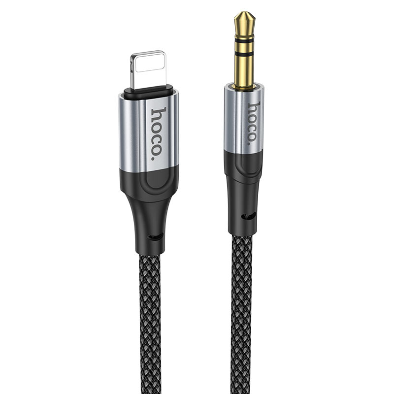 Picture of HOCO Aux Audio Cable 3.5mm to 3.5mm or Type C to 3.5mm or iP To 3.5mm Braid Cable Male to Male Jack Headphones USB C Adapter For iPad Phones Laptop Tablets Car Audio Music Cables
