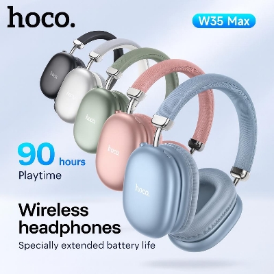 Picture of HOCO Upgraded W35 Max Bluetooth 5.3 Wireless Headphone 40mm Driver Over Ear Music Sports Earphones 800Mah With Mic HiFi Earbuds