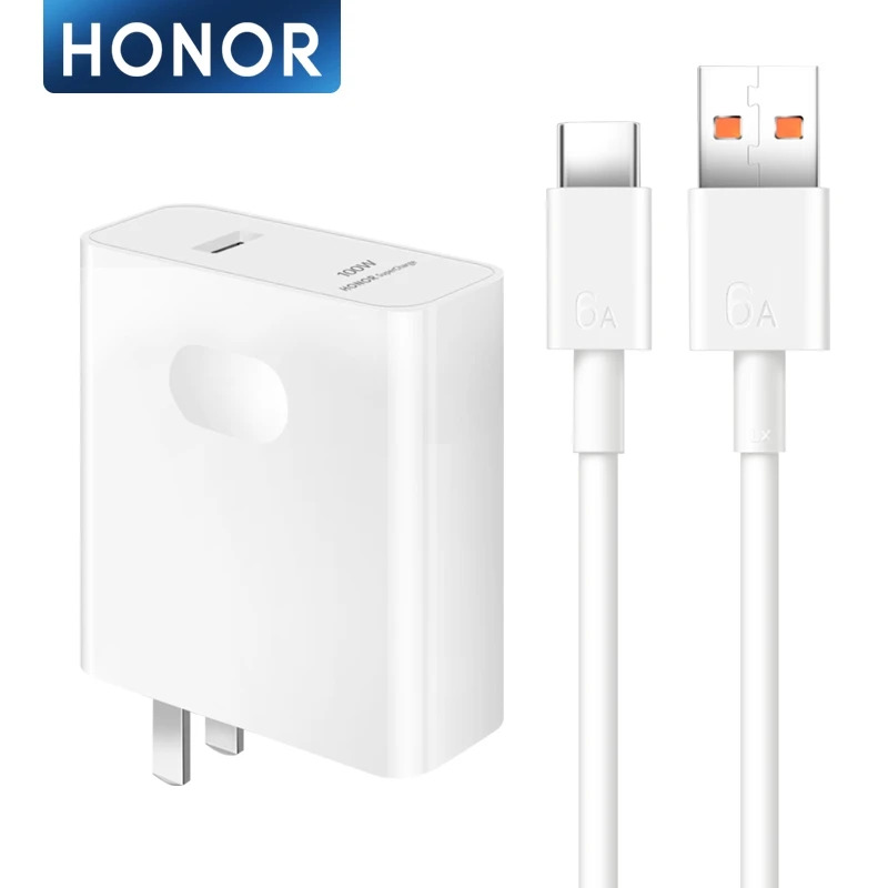 Picture of HONOR 100W Supercharge Adapter with 6A USB Type-C Cable 100W SuperCharge Power Adapter for Honor 200 400 Pro Lite 90 70 Magic 6 7 Pro UK US Plug 1M SuperCharging Cable for Honor Magic6 Pro 5 Lite V5 V3 200 90 Smart x6a x6b X7b X8b X9b Pura 70
