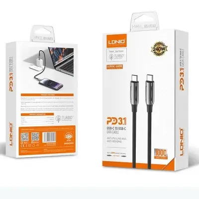 Picture of LDNIO LC921c 240W High Power PD3.1 Fast Charge Protocol E-marker Chip Fast Charging Charger Data Cable