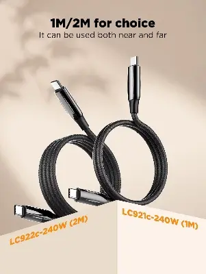 Picture of LDNIO LC921c 240W High Power PD3.1 Fast Charge Protocol E-marker Chip Fast Charging Charger Data Cable