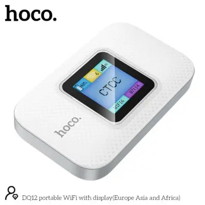 Picture of HOCO DQ12 Portable WIFI Router WiFi 6 Router with Dispaly All BD Sim Supported Pocket Router 4G Sim Support Pocket Router For Travel Mini Pocket Router Wifi Router Car