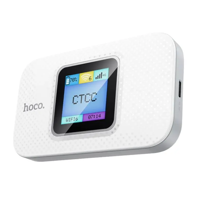 Picture of HOCO DQ12 Portable WIFI Router WiFi 6 Router with Dispaly All BD Sim Supported Pocket Router 4G Sim Support Pocket Router For Travel Mini Pocket Router Wifi Router Car