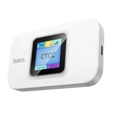 Picture of HOCO DQ12 Portable WIFI Router WiFi 6 Router with Dispaly All BD Sim Supported Pocket Router 4G Sim Support Pocket Router For Travel Mini Pocket Router Wifi Router Car