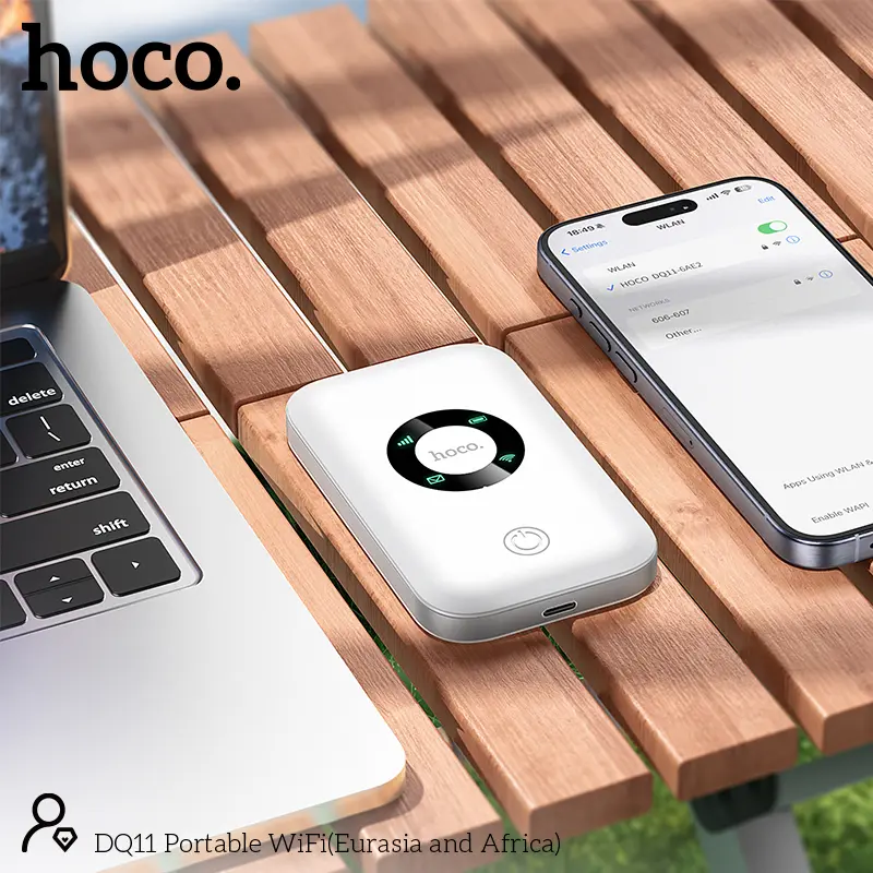 Picture of HOCO DQ11 Portable WIFI Router WiFi 6 All BD Sim Supported Pocket Router 4G Sim Support Pocket Router For Travel Mini Pocket Router Wifi Router Car